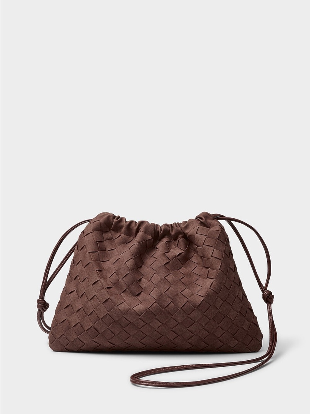Simons Basketweave pouch - chocolate espresso